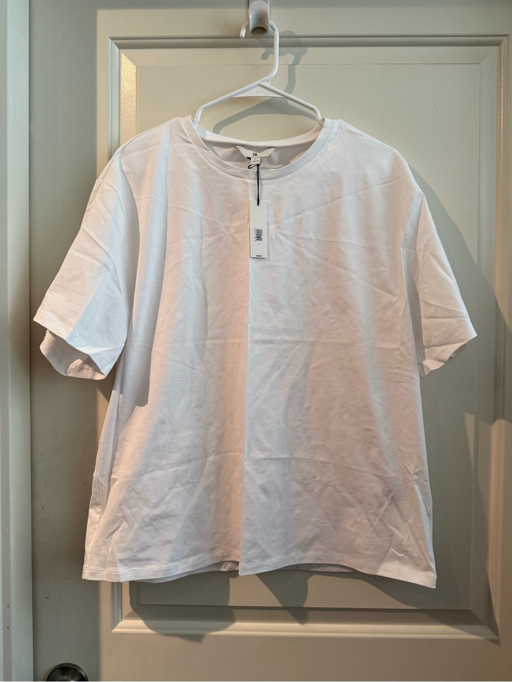 Banana Republic White Short Sleeve Boxy Crewneck Tee